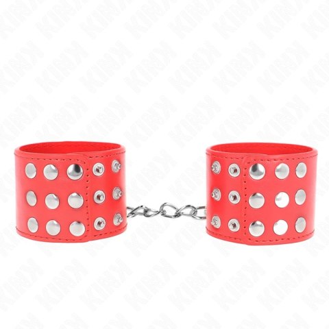 KINK Czerwone Zapinane Opaski na Nadgarstki Regulowane 19-24 cm