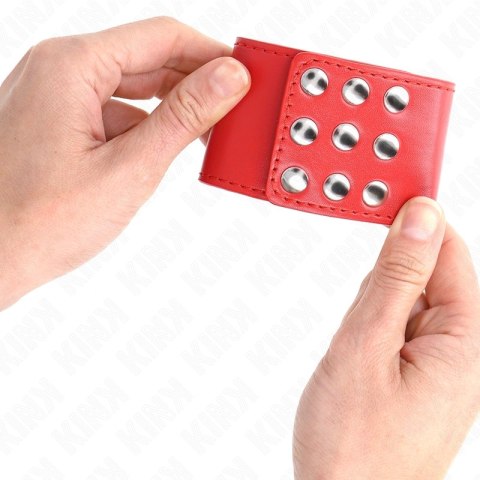 KINK Czerwone Zapinane Opaski na Nadgarstki Regulowane 19-24 cm