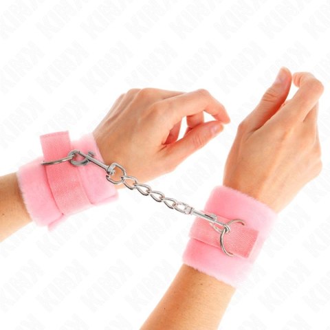 KINK Futerko Wrist Cuffs Rożowe - Komfortowe mankiety 30x7 cm