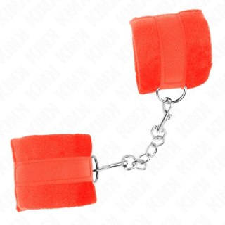 KINK Futro na mankiety czerwone 30x7 cm - komfortowe, regulowane