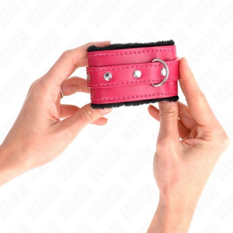 KINK Opaska na Nadgarstki Premium Czarna z Rożowym Regulowana 17-29 cm