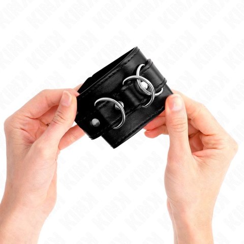 KINK Opaski na Nadgarstki 3 Zapięcia D-Ring Regulowane Czarny 17,5-25 cm