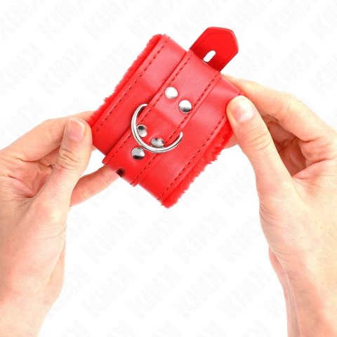 KINK Opaski na Nadgarstki Skorzane Czerwone Regulowane 17-29 cm