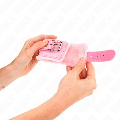 KINK Opaski na nadgarstki rożowe z regulacją 17-29 cm, szerokość 6 cm