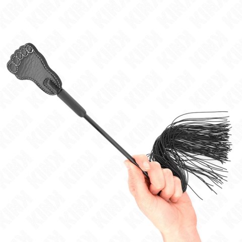 KINK Paddle w kształcie stopy z frędzlami 31 cm - czarne wykończenie