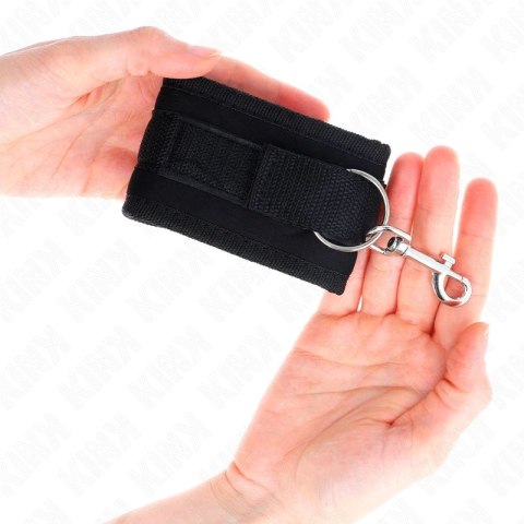 KINK Regulowane nylonowe opaski na nadgarstki, czarne, 18-35 cm, Model 2