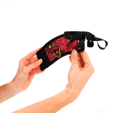 KINK Scandal Opaski na Nadgarstki Czerwono-Czarne Koronkowe 24,5x6,5cm