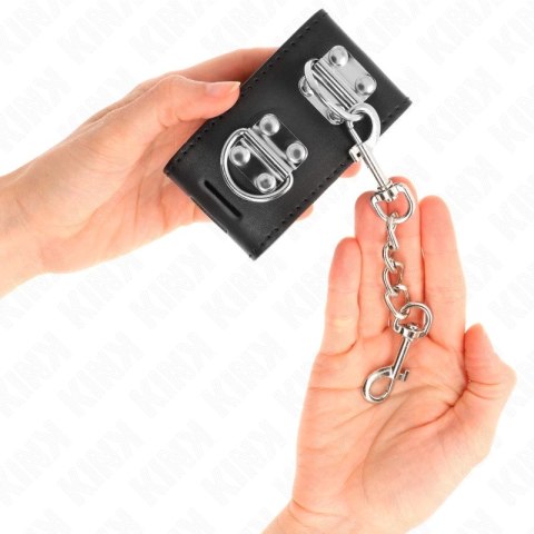 KINK Zapinane na kłodkę pasy na nadgarstki regulowane czarne 16-23 cm