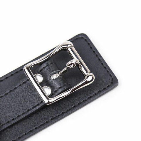 OHMAMA Fetish - Naszyjnik z 3 pierścieniami, skorzany, regulowany