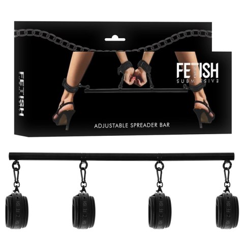 Fetish Submissive Regulowany Separator z 4 Elementami, 62 cm, Czarny