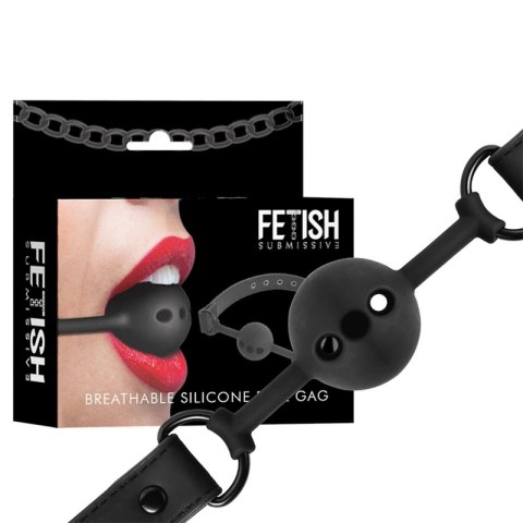 Fetish Submissive silikonowy knebel oddychający z regulacją 4,1 cm