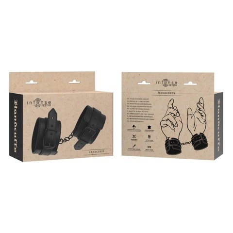 Intense Fetish Kajdanki Skorzane Wegańskie Regulowane Czarny