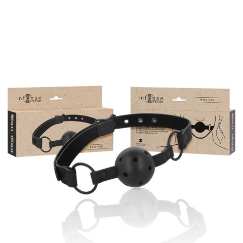 Intense Fetish Pasek z kulą vegan leather - regulowany, czarny