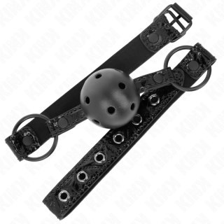KINK Ball Gag Model 3 - Regulowany, Diamentowy Wzor, 4,5 cm, Czarny