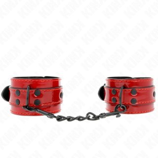 KINK Ciemnoczerwone mankiety na nadgarstki 23x5 cm - regulowane skorzane