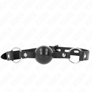 KINK Czarna Piłka TPE 4 cm - Pasek 60x2 cm, Regulowany Gag