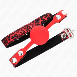 KINK Gag 2 silikonowa kulka 4 cm - pasek 60x2 cm, czarny