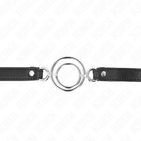 KINK Gag z wieloma O-ringami 5 cm czarny, regulowany 63x2,5 cm