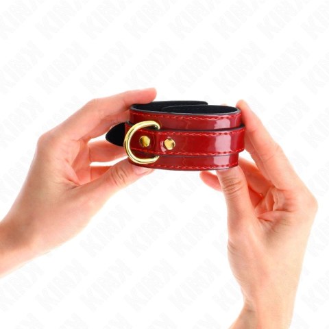 KINK Joanna Angel mankiety nadgarstkowe czerwone z łańcuchem 16,5-26 cm