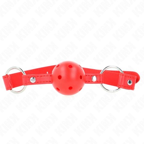 KINK Model 1 Oddychalna Piłka Gag 4 cm, Czerwony, Pasek Regulowany
