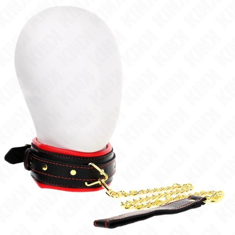 KINK Naszyjnik Model 2 - Regulowany Pasek z Imitacji Skory 37-54 cm Czarny