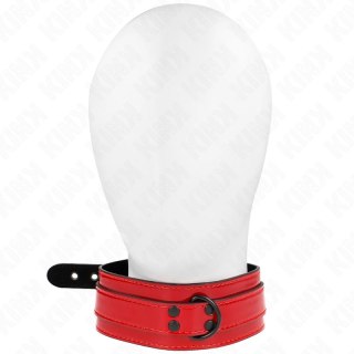 KINK Naszyjnik Winno-Czerwony Regulowany 37,5-49,5 cm Skorzany 5 cm