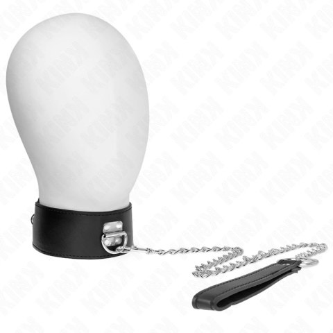 KINK Naszyjnik z paskiem czarny regulowany 33,5-41 cm szerokość 5 cm