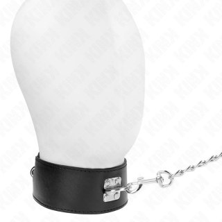 KINK Naszyjnik z paskiem czarny regulowany 33,5-41 cm szerokość 5 cm