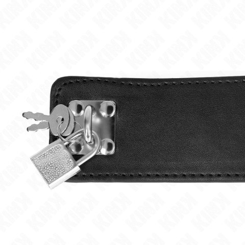 KINK Naszyjnik z paskiem czarny regulowany 33,5-41 cm szerokość 5 cm