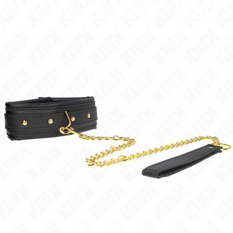 KINK Naszyjnik z paskiem, imitacja skory, regulowany 37-54 cm, czarny