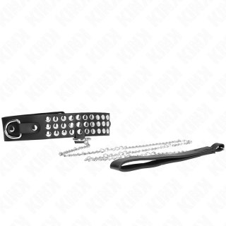 KINK Naszyjnik z paskiem, regulowany 37-42 cm, czarny połysk 65 cm