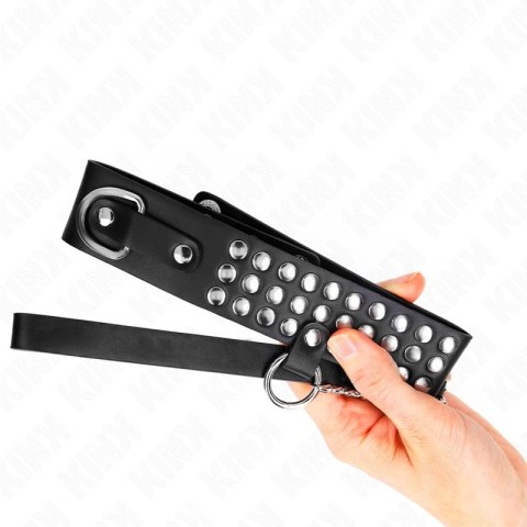 KINK Naszyjnik z paskiem, regulowany 37-42 cm, czarny połysk 65 cm