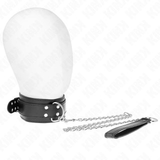 KINK Obroża z paskiem 65 cm, regulacja 33-46 cm, srebrne klamry