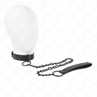 KINK Obroża z regulacją 37-54 cm z ciemną smyczą 65 cm, czarna