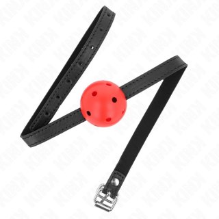 KINK Oddychalna kulka ustna Red 4,5 cm silikonowa z paskiem 62 cm