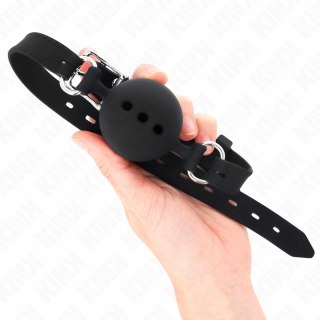 KINK Pasek Silikonowy z Kulą 4,5 cm Czarny Regulowany M 35-51 cm