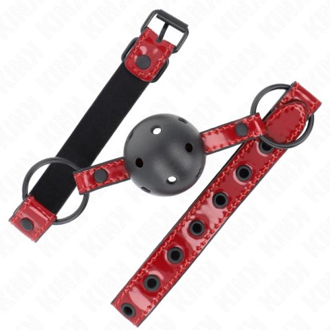 KINK Piłka Skorzana Gag 4,5 cm - Regulowany Pasek 41-59 cm, Czarna