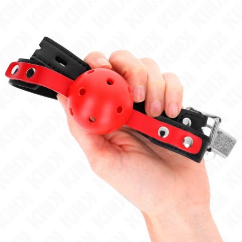 KINK Red Hollow Ball System 4 cm - Czarny Pasek Regulowany 37-52 cm