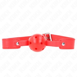 KINK Red Oddychająca Kula Gag 4,5 cm - Pasek 65x2,5 cm, Regulowany