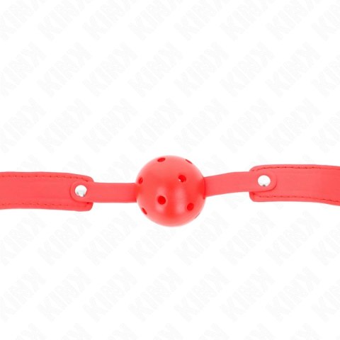 KINK Red Oddychająca Kula Gag 4,5 cm - Pasek 65x2,5 cm, Regulowany
