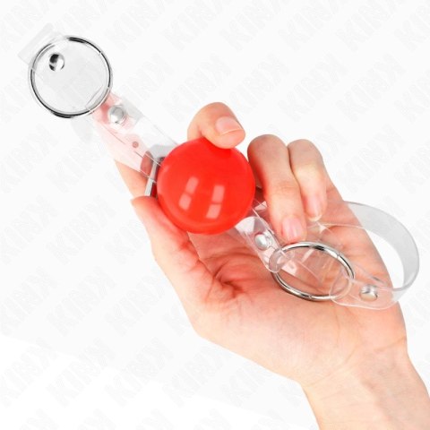 KINK Red Transparent PVC Ball 4 cm z regulowanym paskiem