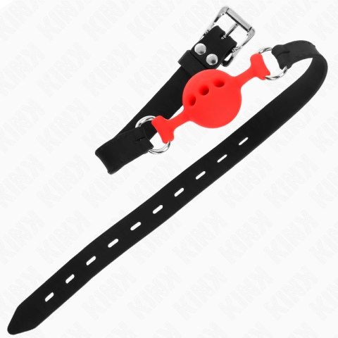 KINK Regulowany silikonowy knebel kulkowy S czerwony 4 cm 35-51 cm