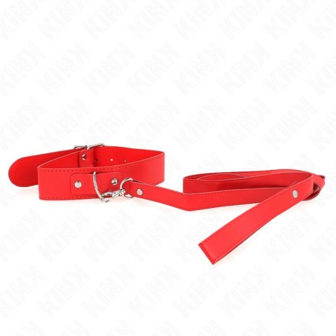 KINK Rojo Collar z Paskiem Regulowany 32-50 cm Pasek 116 cm Czerwony
