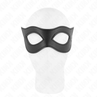 KINK Skorzana maska model 2 czarna 23x7,5 cm regulowana