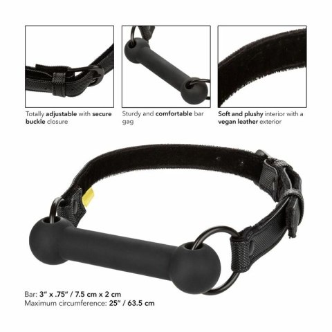 CalExotics Bezgraniczny Bar Gag silikonowy z regulacją, czarny 63,5cm