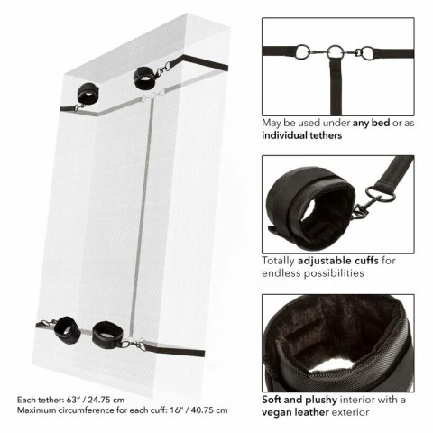 CalExotics Boundless Red - System przytrzymujący z mankietami Eco, uniwersalny