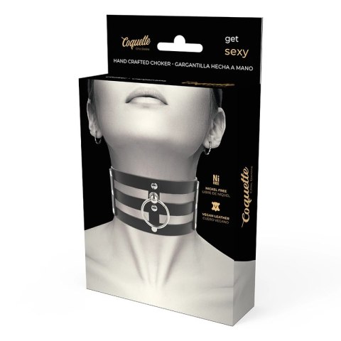 Coquette Chic Desire Choker czarny, regulowany, wegańska skora 38cm