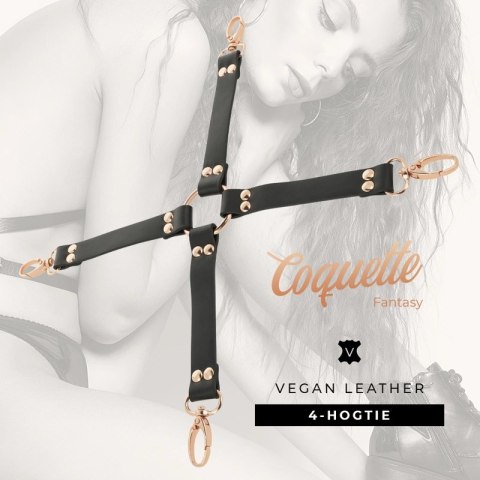 Coquette Chic Desire Fantasy krawat z wegańskiej skory, czarny