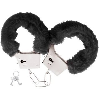 Darkness Kajdanki Metalowe Wyściełane Czarną Powłoką z Łańcuszkiem