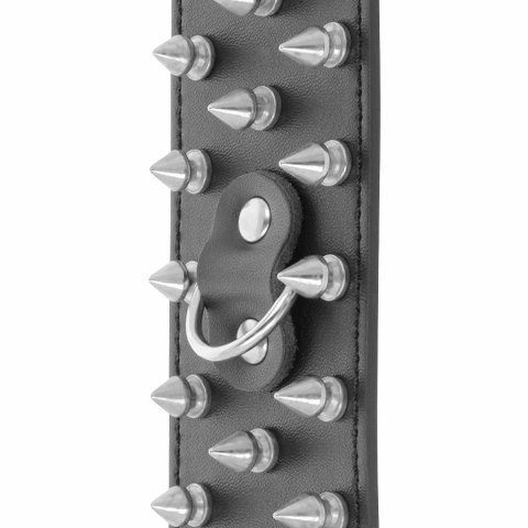 Darkness Kajdanki Skorzane Czarne z Ćwiekami Regulowane Uniwersalne